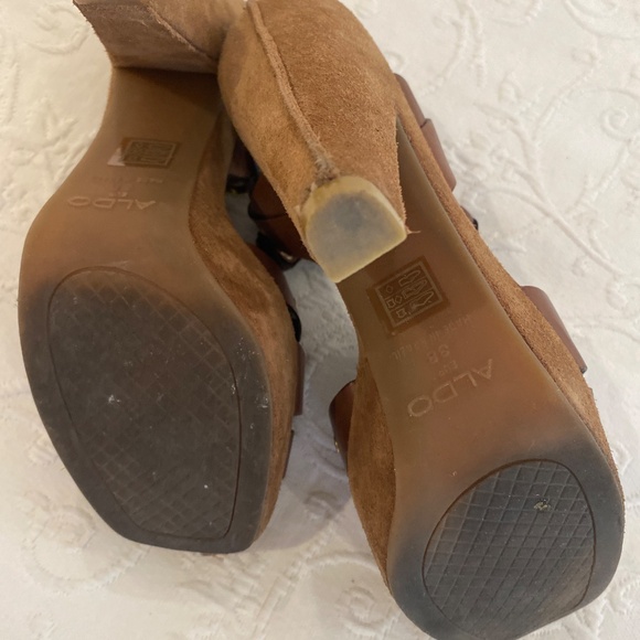 Aldo brown suede platform sandals 38 - Picture 6 of 6